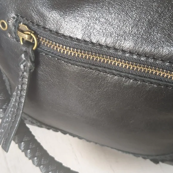 The Sak Black Leather Shoulder Bag with Braided Handle - Picture 5 of 10